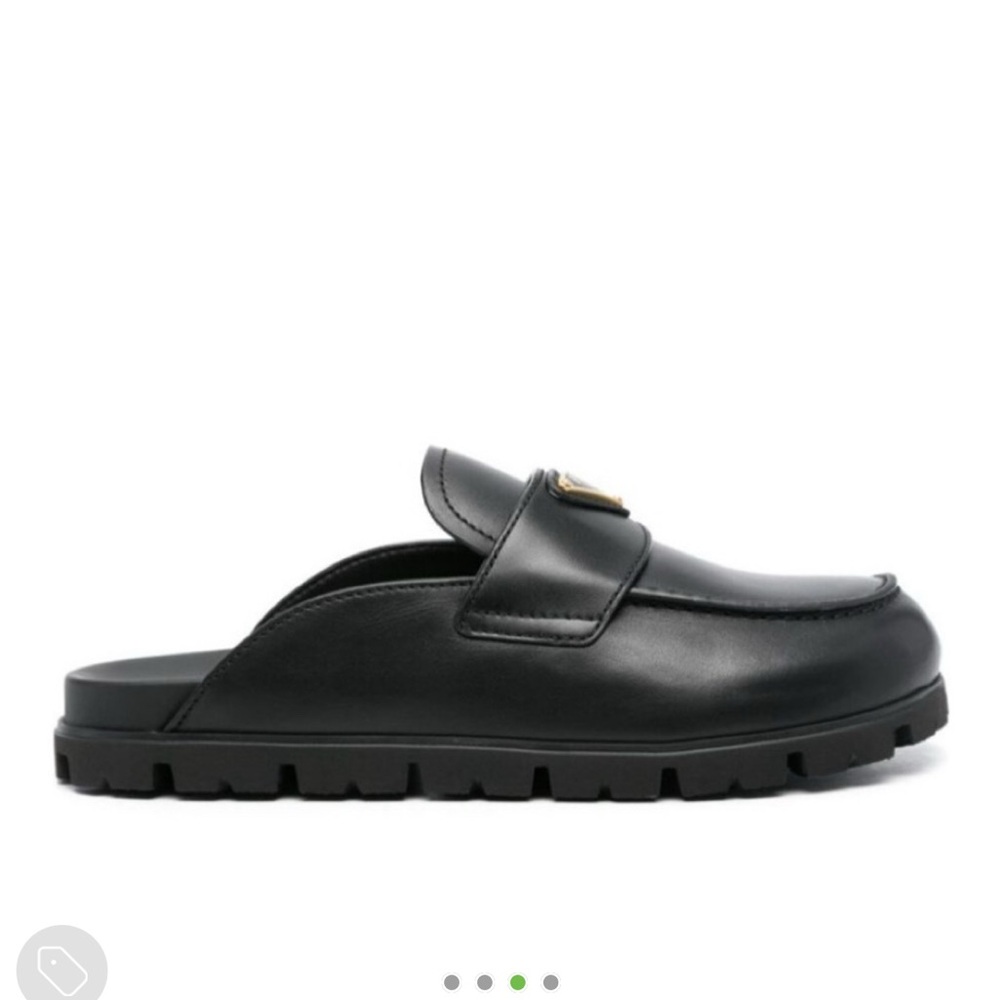 Prada Black Leather Slip-On Loafers - Picture 3 of 6